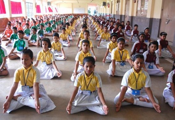 International Yoga Day demonstration observed at SKM School